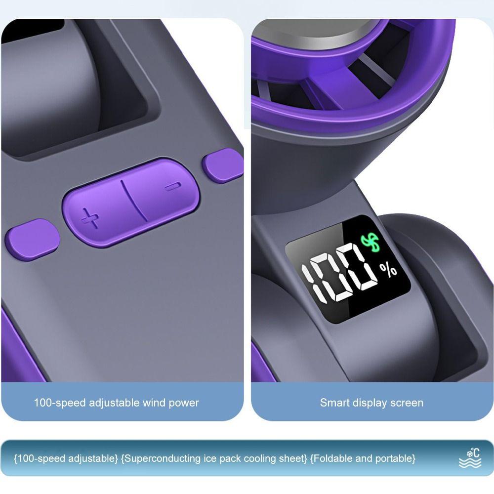 LED Display Portable Fan Powerful Handheld Electric Fan Turbo Quiet Fan  Home Use