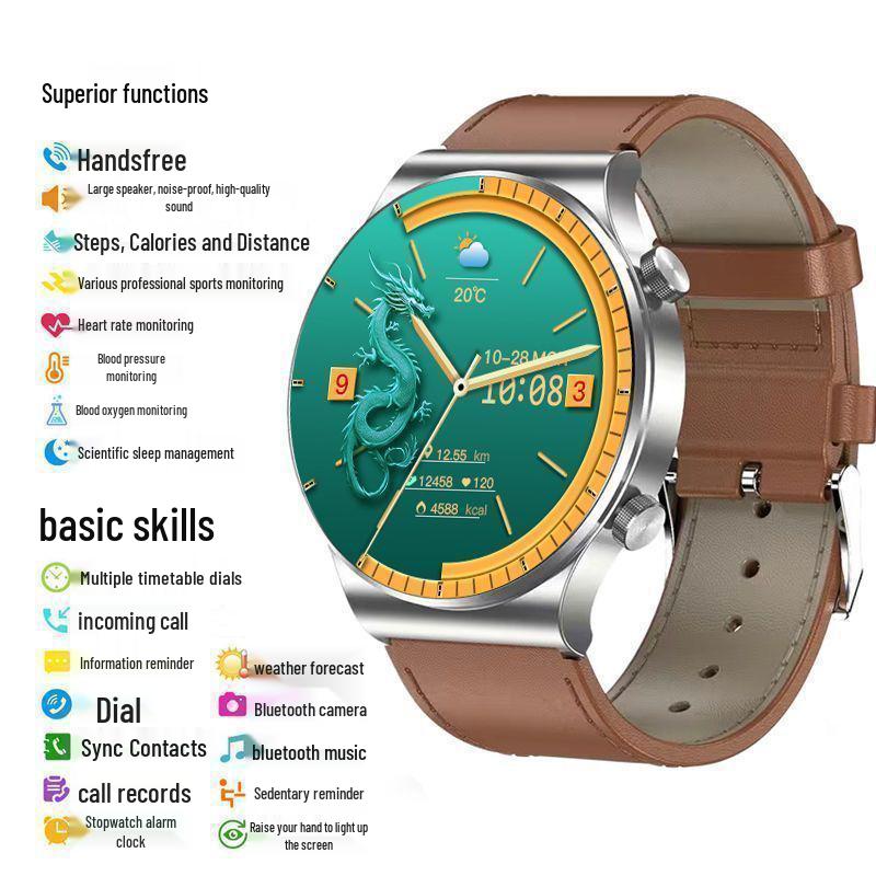 Huqiangbei GT4 Smartwatch 2025: Black Technology, Health & Sports, Bluetooth Call, Multifunctional