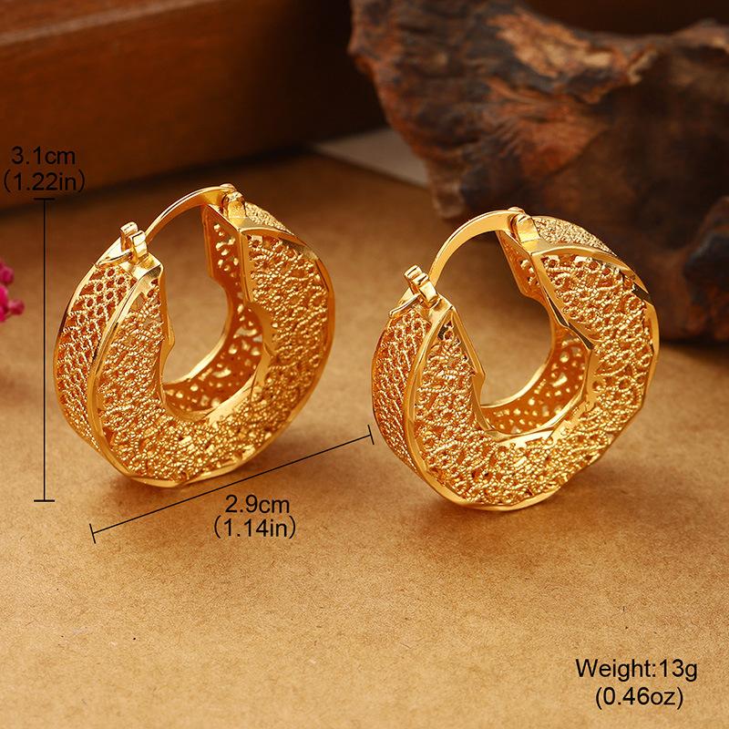 Ретро металлические серьги-ветер женские полые серьги-клипсы круглые новые летние универсальные нишевые простые серьги