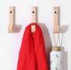 1/4pcs Wood J-shaped Hook Keys Clothes Bag Hanger Hook Wall Robe Coat Towel Storage Hook Kitchen Bathroom Organizer Accessories