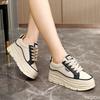 New Autumn High Rise Thick Sole Color Blocked Women's Shoes Fashionable Wear-resistant Versatile Breathable Board Shoes