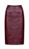 Handmade Leather Women's Skirt Maroon Lambskin Stylish Knee Length Skirts