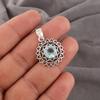 Wonderful Sky Blue Topaz Gemstone Jewelry, 925 Sterling Silver Pendant, Handmade Artisan Jewelry For Wedding Gift