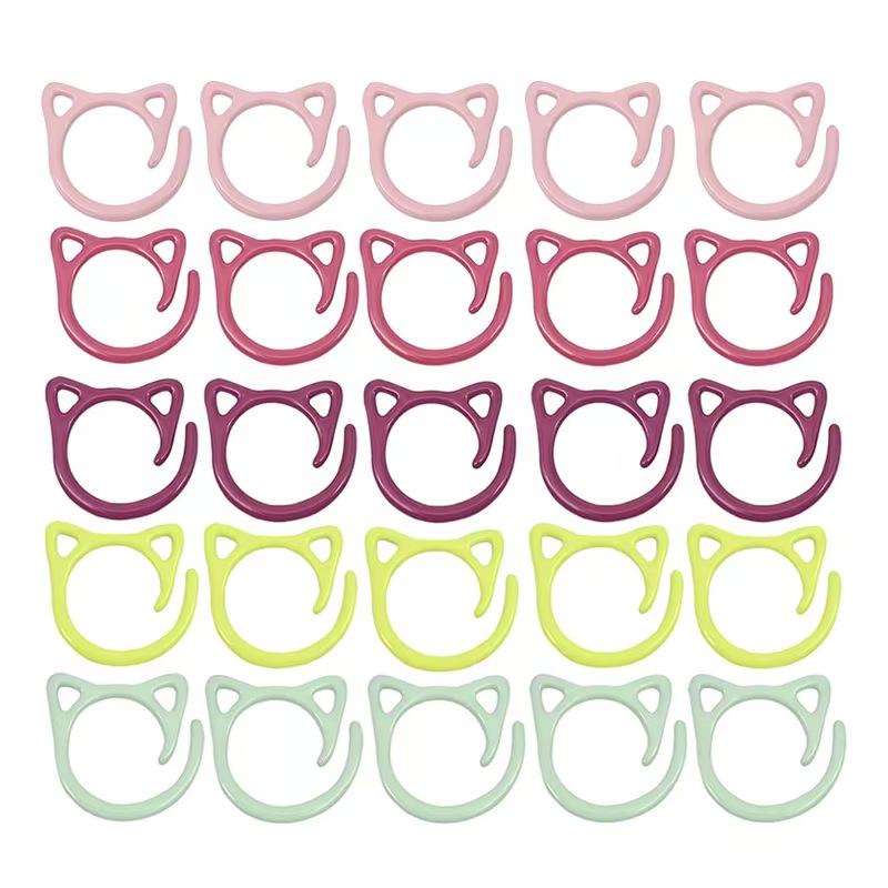 Разноцветные маркеры для вязания крючком в виде кошачьих ушек - маленькие металлические эмалированные безопасные булавки