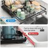 Dish Drainer Rack, Expandable Dish Drying Rack with Cutlery Holder and Swivel Drainage Spout, Dish Rack for Kitchen Counter