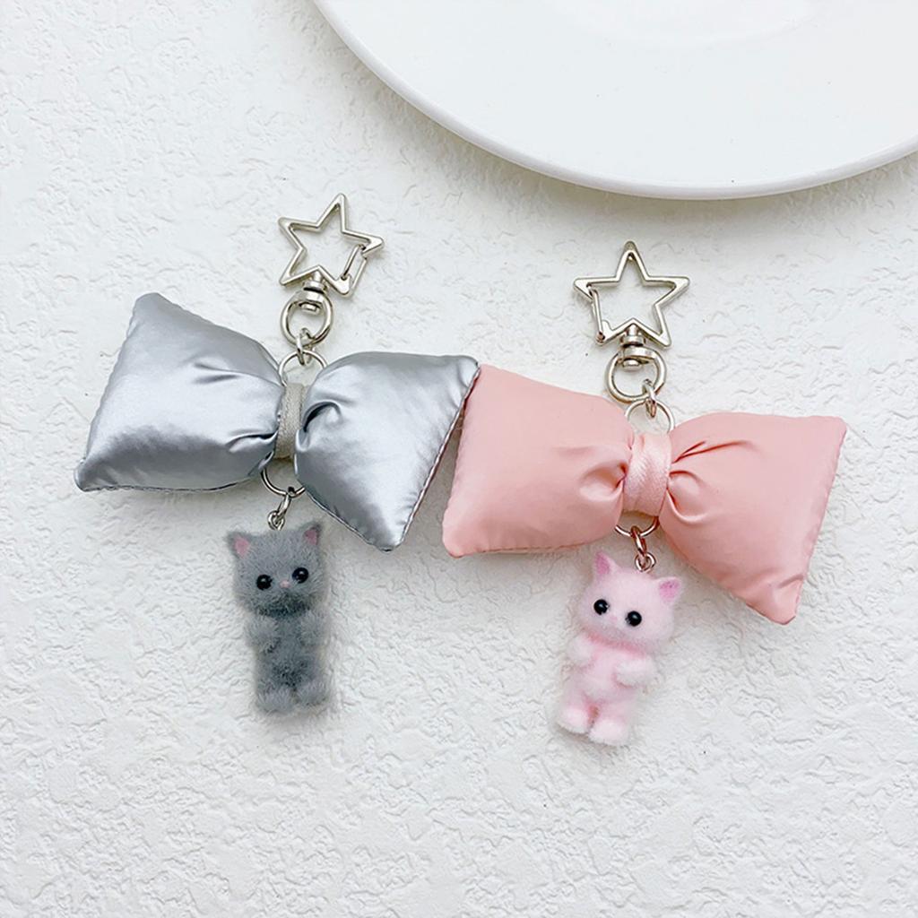 Elegantní klíčenka s motýlkem, klíčenka s mašlí, kočka s motýlkem, motýlek, odnímatelná šňůrka na telefon, ozdoba pro módní ženy