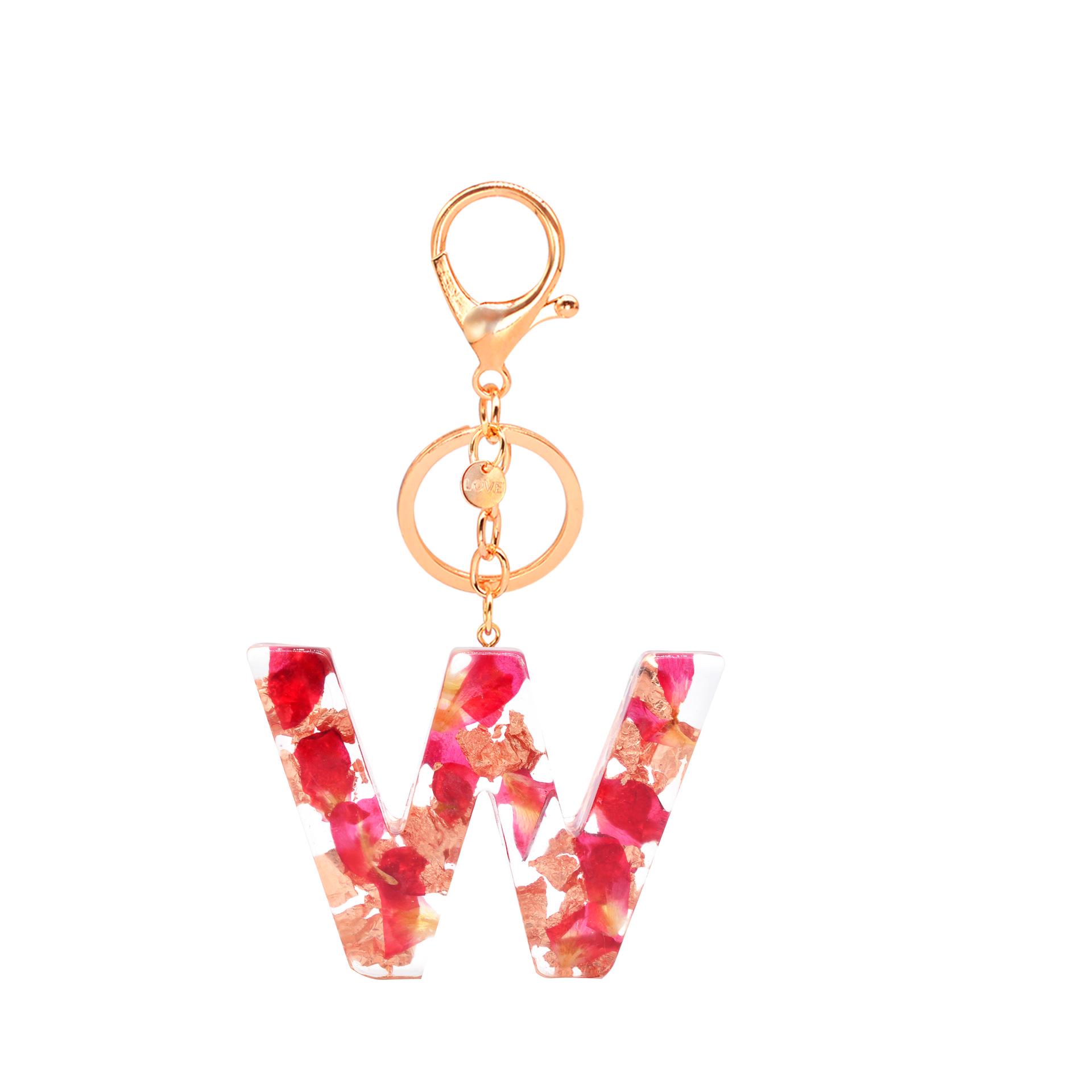 Petal Resin Keychain with Rose Gold Foil and High Transparency Drip Glue Pendant
