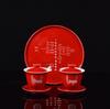 Red Ceramic Wedding Tea Set with Ruyi Gaiwan