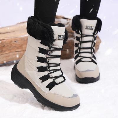 Winter Schneestiefel Damen Wasserdicht Wildleder Warm Plüsch Rutschfeste Gummi Ski Wanderschuhe Stilvoller Winter Essential Causal Schuhe