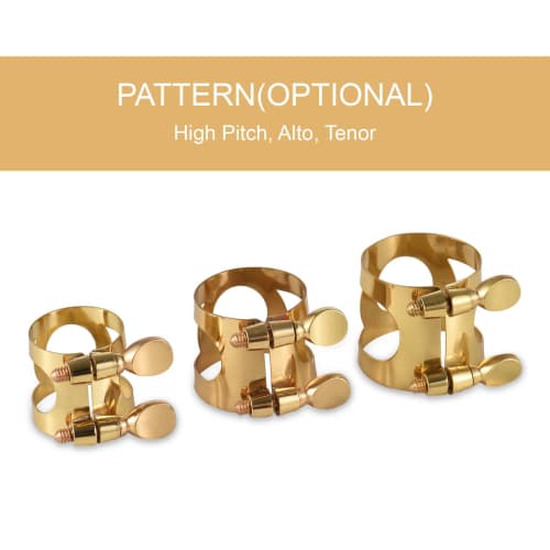 Fangzi Alto Saxophone Ligature, Brass Ligature Fastener, Adjustable Double Screws, Alto Saxophone Mouthpiece Ligature Clip Accessories