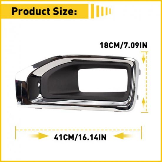 Driver Left Side Fog Light Chrome Lamp Trim Cover Frame For GMC Yukon XL 2015-20