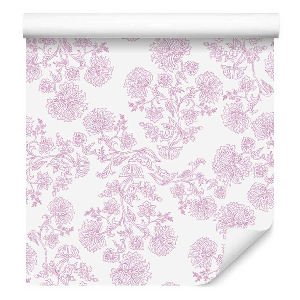 Wallpaper Flowers white and powder pink, soft shapes 50x1000
