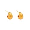 S sterling silver needle brushed retro crescent earrings women's cold wind niche versatile high-end stud earrings