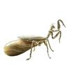 1 Pcs Chinese Style Golden Mantis Tea Pet Metal Insect Ornament Exquisite Desktop Decor Study Collection