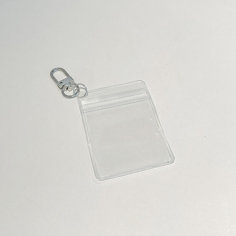 Chaveiro com Zíper Mini Bolsa de PVC DIY Argola D Furador Chaveiro