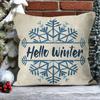 4-Pack Winter Gnome Throw Pillow Covers - Reversible Linen Cushion Cases With Zipper, Contemporary Snowflake Seasonal