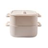 2 Pieces Silicone Microwave Steamer Bowls with Handle Oven Safe Food Storage Containers for Quick and Healthy Cooking