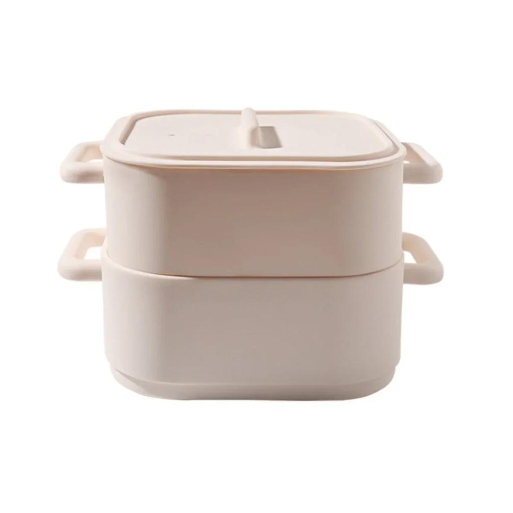 2 Pieces Silicone Microwave Steamer Bowls with Handle Oven Safe Food Storage Containers for Quick and Healthy Cooking