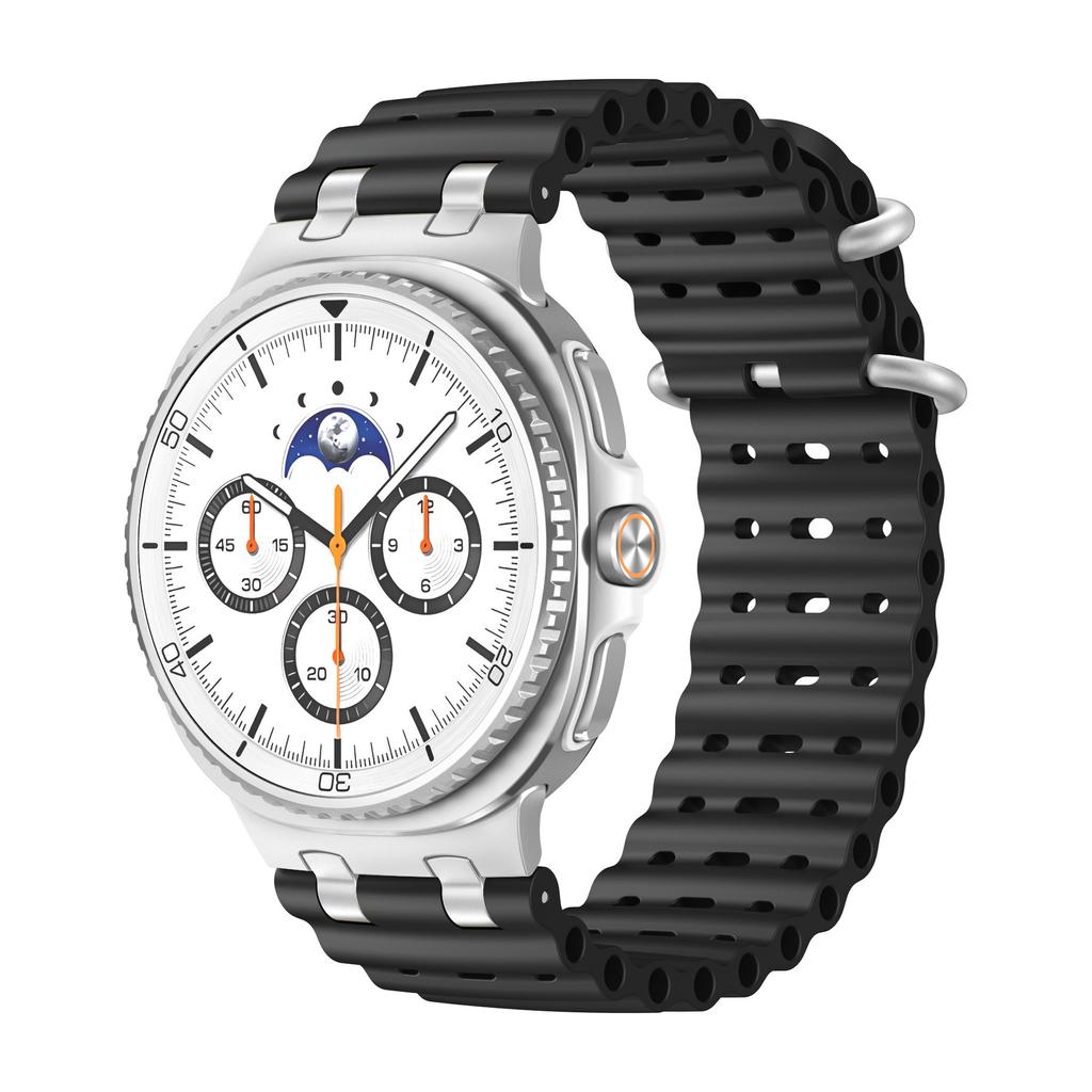 Ocean Band for Samsung Galaxy Watch 8 Strap 40mm 44mm Sport Silicone Bracelet for Galaxy Watch 8 Classic 46mm Metal Connector