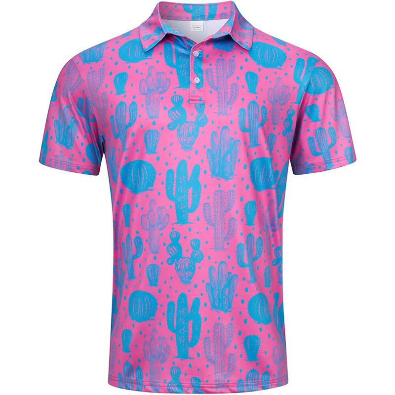 Hawaiian Flower Plants 3D Print Polo Shirts For Men Clothes Harajuku Short Sleeve Cool Button
