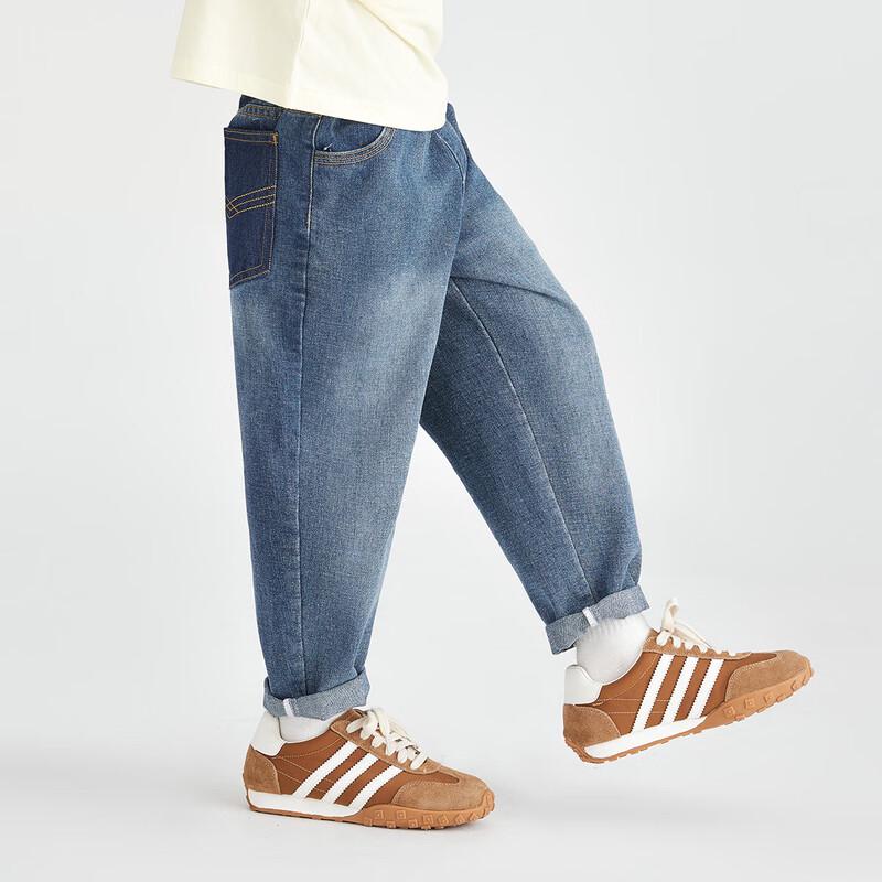 Duoduojia Boys' Loose-Fit Washed Denim Pants