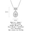 Bow Pendant Waterdrop Necklace High Carbon Diamond Zircon Ice Cut Necklace for Female Clavicle Chain Engagement Gift