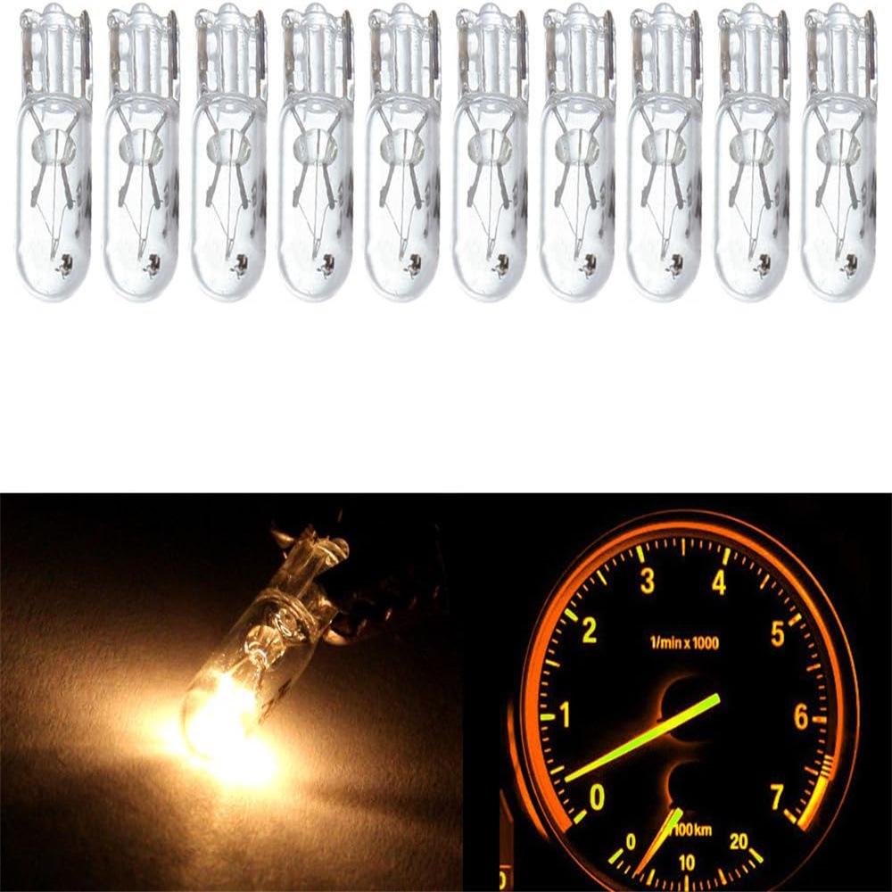 T5 2W 12V Halogen Bulb for Car: Instrument, Side, Reversing, Reading, Signal Lights