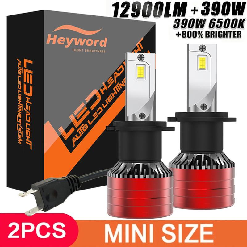 Heyword 2Pcs Car Headlight H4 H7 LED H11 9005 9006 H1 Auto Bulbs 390W 129000LM Light Lamp 6000K 12V Led Headlight Bulbs H3