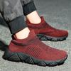 Men's Breathable Knitted Sneakers Slip-on Plus Size 39-47 Casual Sports Shoes Non-slip Lightweight Walking Footwear