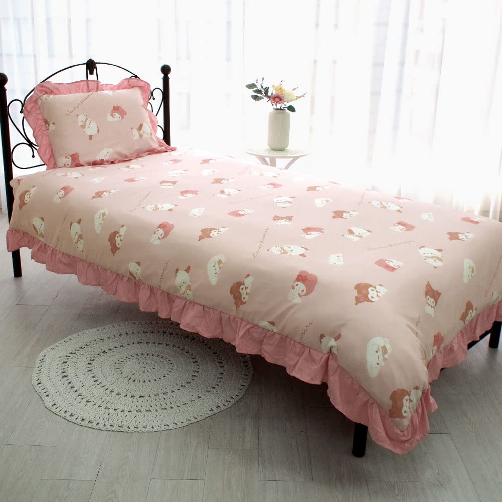 Sanrio Postavičky Objem Volán Peřina Peřina Jednolůžko 3dílná sada, Povlak na polštář, Prostěradla, Povlak, SB-641-S