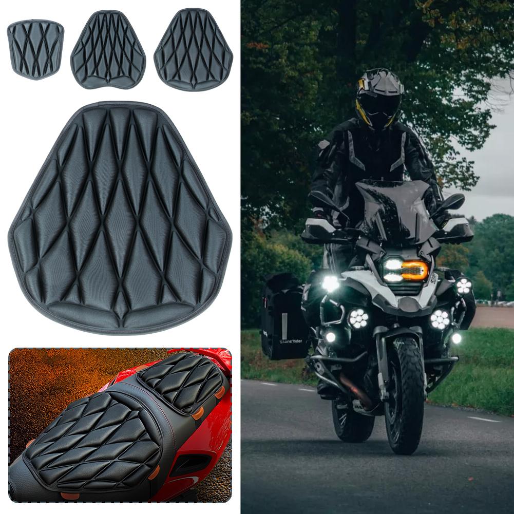 Husă universală pentru scaun de motocicletă, 3D, confort, pernă de aer pentru scaun, motocicletă, aer, pad, absorbție de șocuri, decompresie, șei