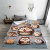 Cartoon hedgehog and heart pattern Flannel printed blanket suitable for all seasons suitable for living room office sofa travel