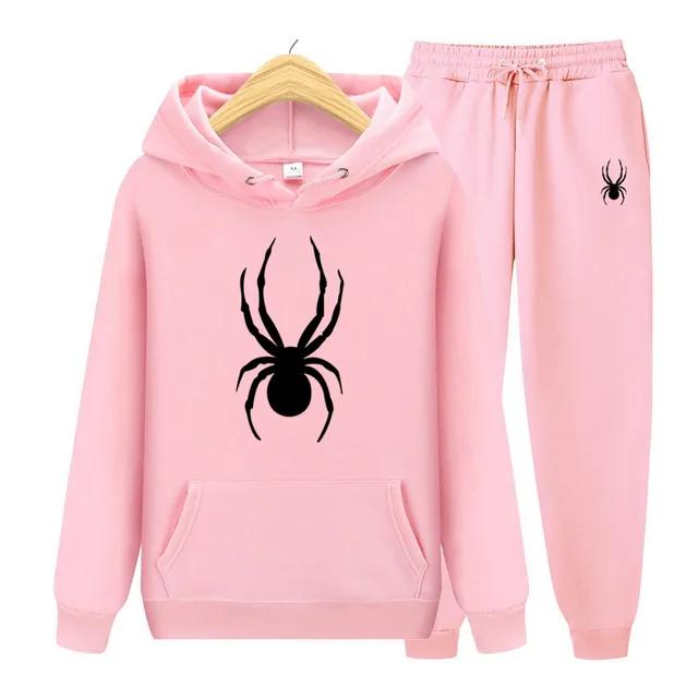 Spring and Autumn Men's And Women Suit Brand Fashion Spider Hoodie + Trousers Men's Casual Jogging Sportswear 2 Sets
