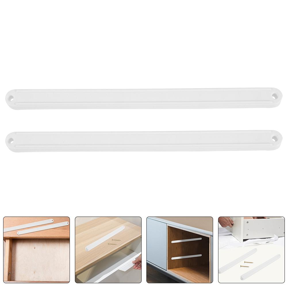 2 Pcs Plastic Drawer Rails Cabinet Slides Dresser Slider Replacement Soft and Furniture White Sliding