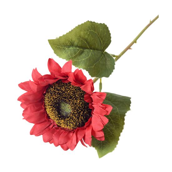 Artificial Sunflower Bouquet Realistic Long Stem Fake Silk Flower with Leaves Faux Floral Arrangement for Vase Wedding Table Home Spring Summer Decor