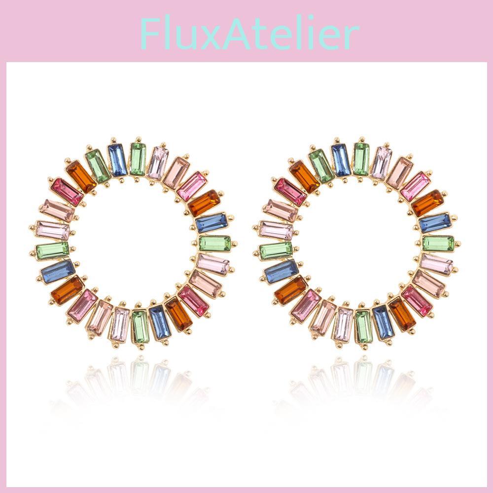 Gold Trendy And Silver Alloy Crystal Stud Earrings For Womens Gift