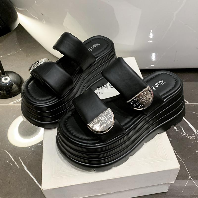 Fashion Fashion Summer Women Sandals Peep-toe Wedge Platform Sneakers Woman 8CM Heels Thick Bottom Sandal New Casual Beach Flip Flops