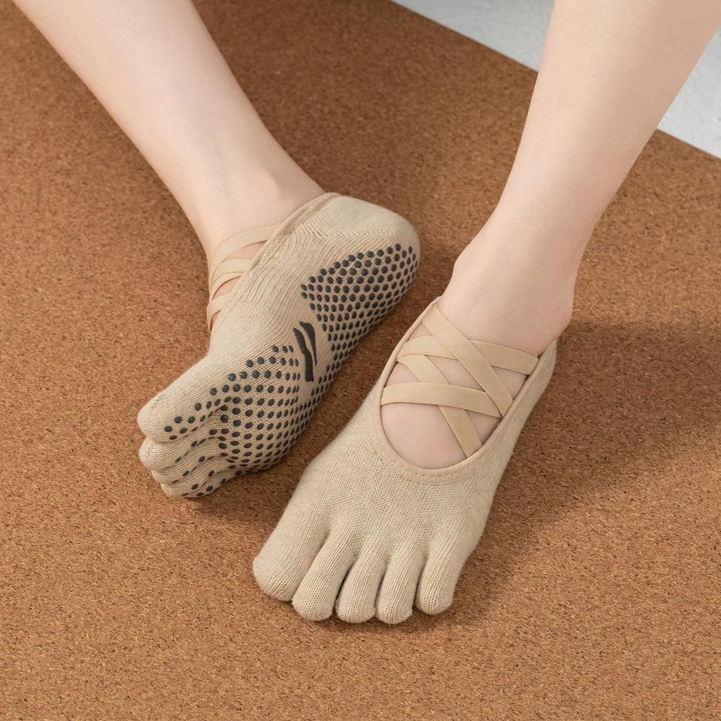 Korean Style Non-Slip Pilates Yoga Socks for Women - Trendy Five-Toe Indoor Fashion
