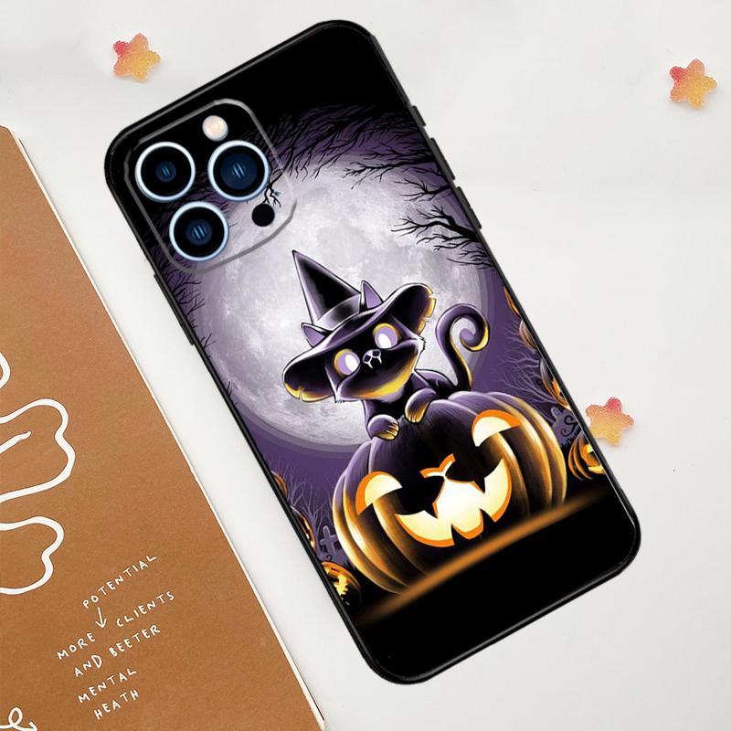 Witch Black Cat Phone Case For iPhone 17 Pro Max 14 13 12 11 15 16 Pro Max Mini 16 Plus 16e 17 Air Funda