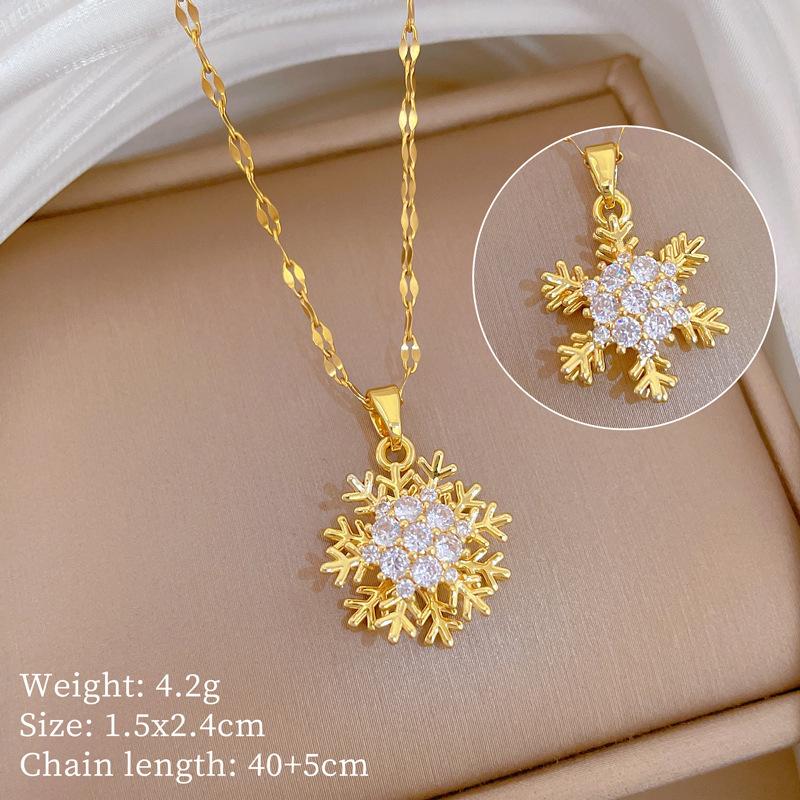 Copper Micro-Inlaid Love Fashion Light Luxury Temperament Gorgeous Full Diamond Necklace Female Versatile Collarbone Chain Titanium Steel