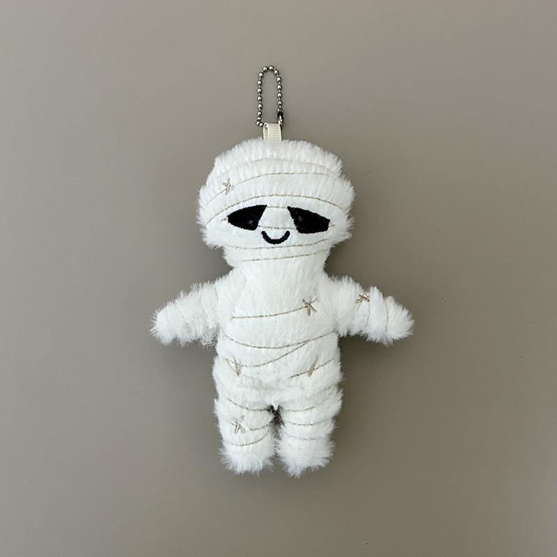 2 stuks/partij 12 cm Nieuw Halloween Mummie Schedel Pluche Speelgoed Sleutelhangers Zombie Pop Sleutelhangers Kleine Pop cadeaus