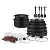 Batería de cocina - Todo tipo de fuegos, incluida inducción - - AM0530 - Aluminio - Antiadherente - 20 piezas - Mango extraíble