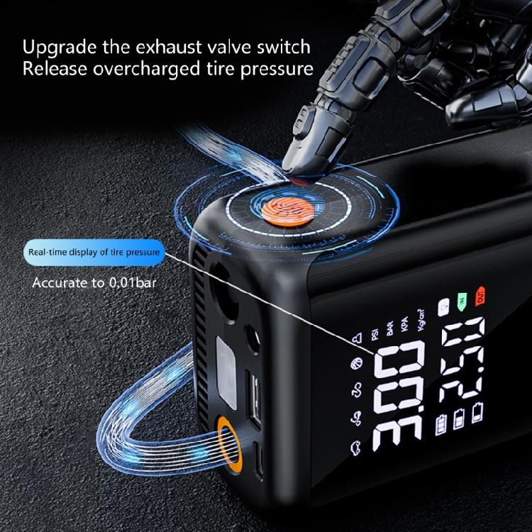 Leicht zu tragender Reifenfüller mit USB-Ladefunktion Effizienter Luftkompressor Wiederaufladbare Luftpumpen für Auto & Fahrräder