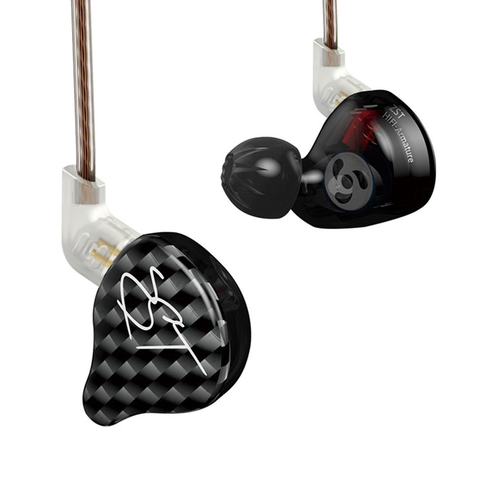 KZ ZST 1BA+1DD Auriculares Híbridos HIFI para Música 3.5mm con Cable In Ear Auriculares Deportivos para Juegos