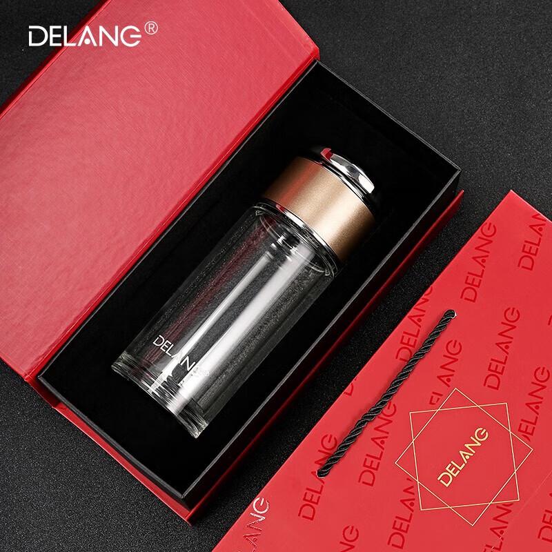 DELANG Double-Layer Tea Infuser Glass Cup