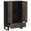 VidaXL Black Buffet 60x33x100 Cm Solid Mango Wood, Side Cabinet, High Storage Cabinet, High Display Cabinet, 4017714