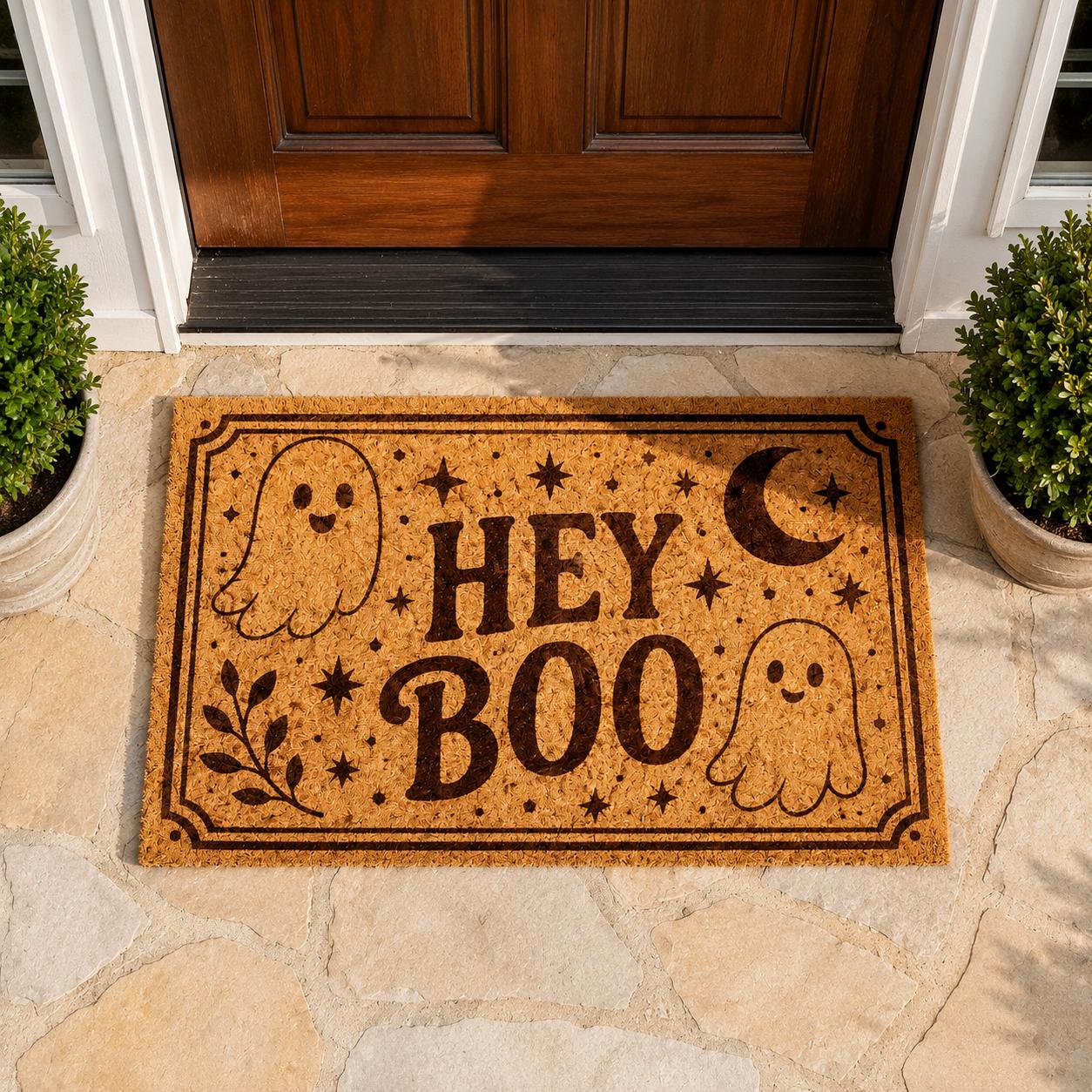 Fall Pumpkin Welcome Doormat Maple Leaf