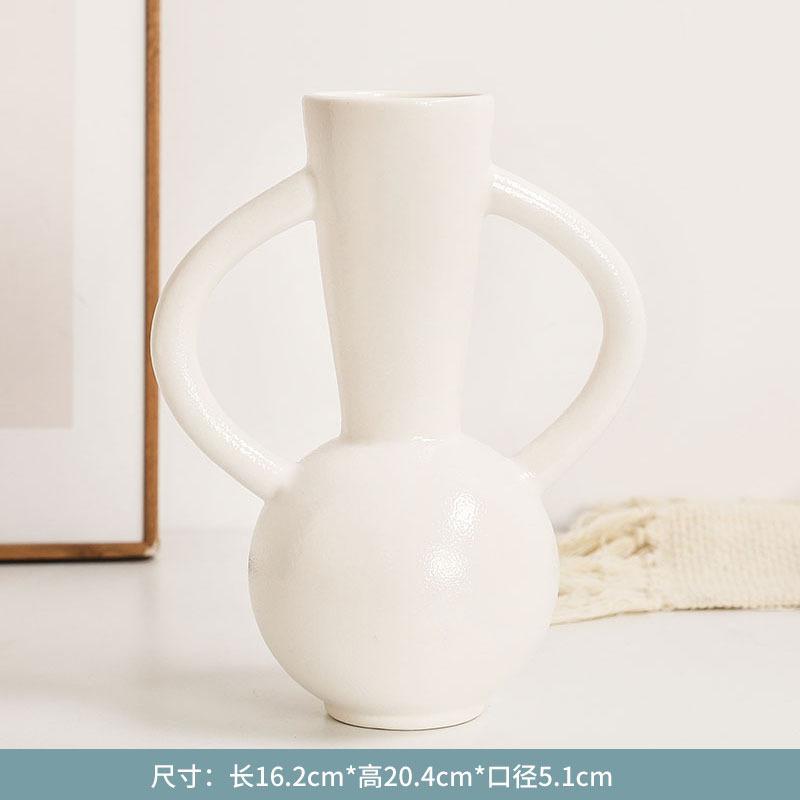 Simple Art Cutout Ceramic black Vase Living Room Dining Table Decoration Creative Amphora Special-shaped Vase Flower Home Decor