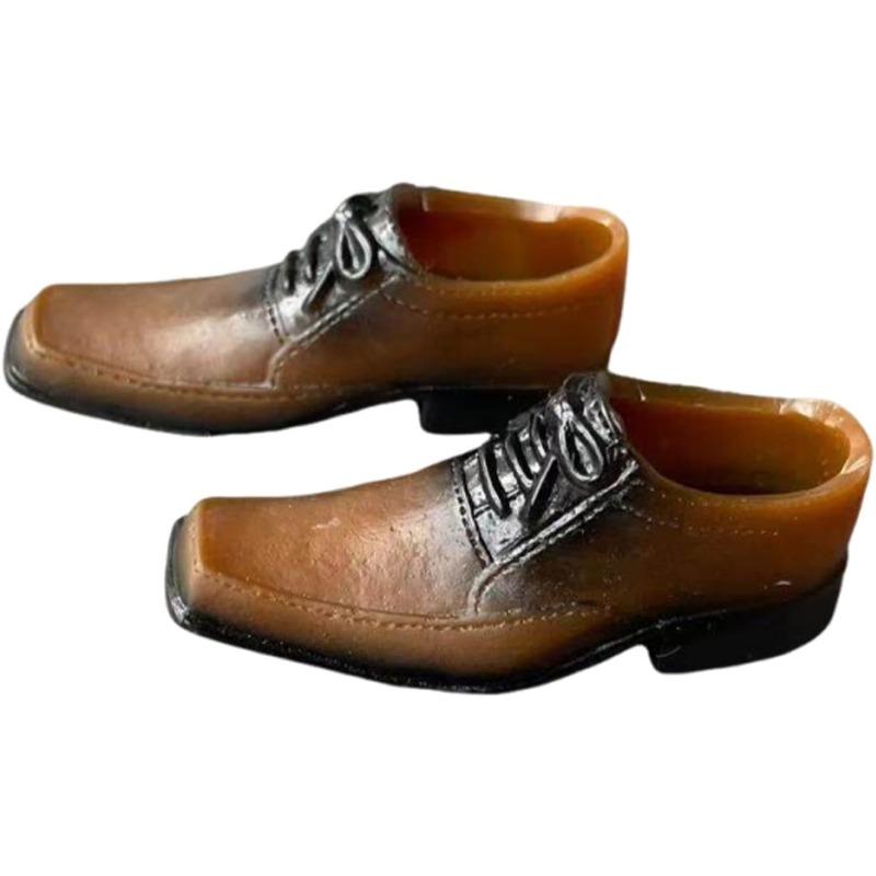 1:6 Scale Miniature Formal Dress Shoes, Formal Lace up Shoes, Miniature Figure Costume Accessory for 12'' Male Dolls Figure, Brown