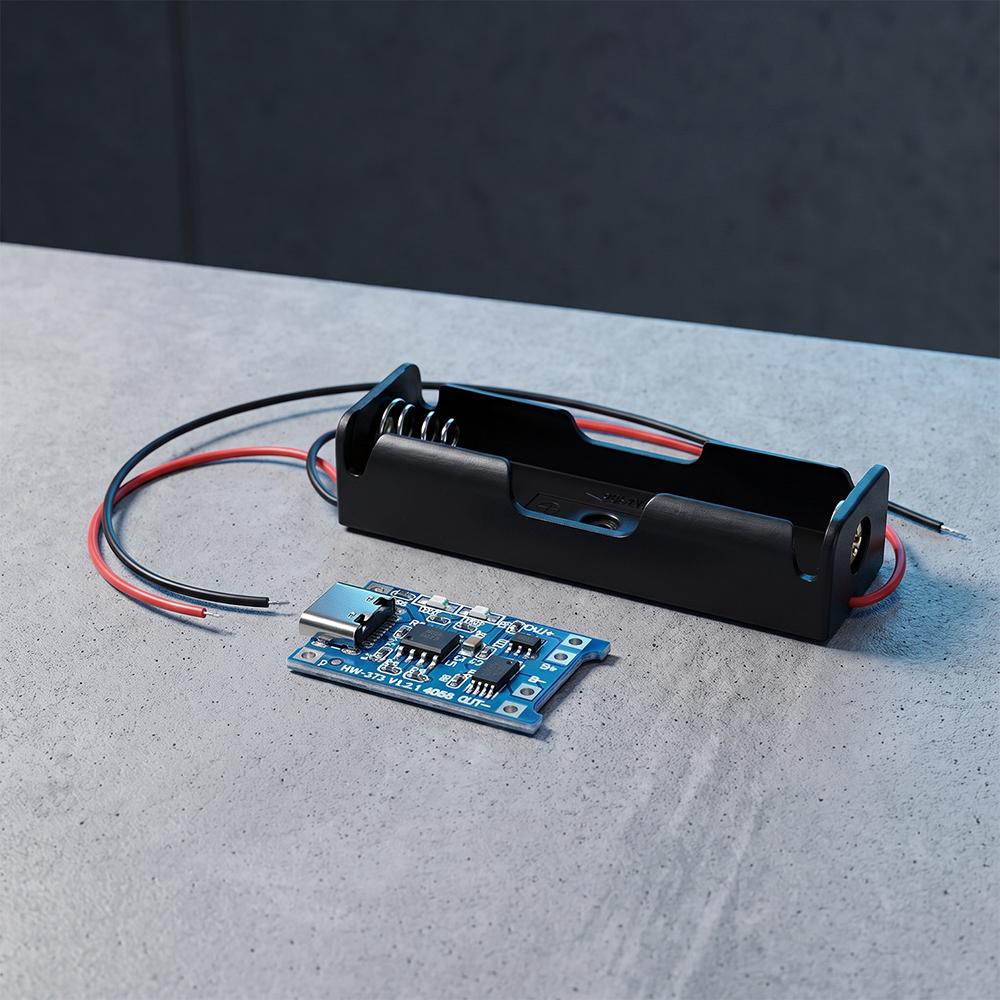 18650 Lithium Ion Battery Charging Board Type‑C 5V 1A TC4056 Module With Indicator Light And Battery Holder